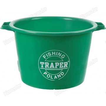 Ведро для прикормки Traper 40л (зеленый, красный)